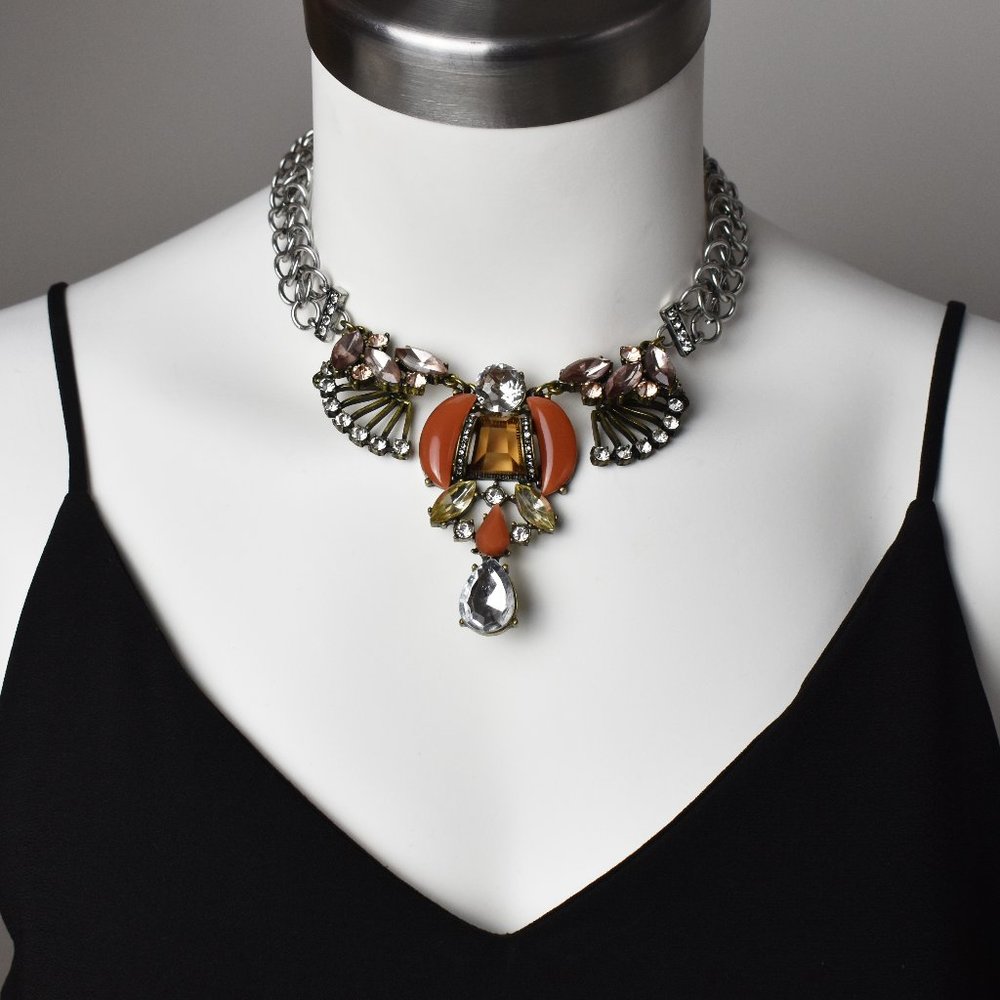 Statement Rhinestone Necklace, Large Crystal Chok… - image 6